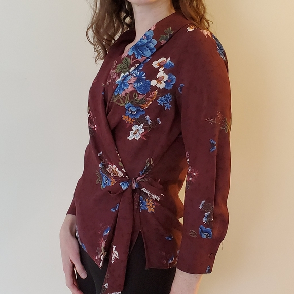 Zara Basics Wrap Blouse - Picture 2 of 4